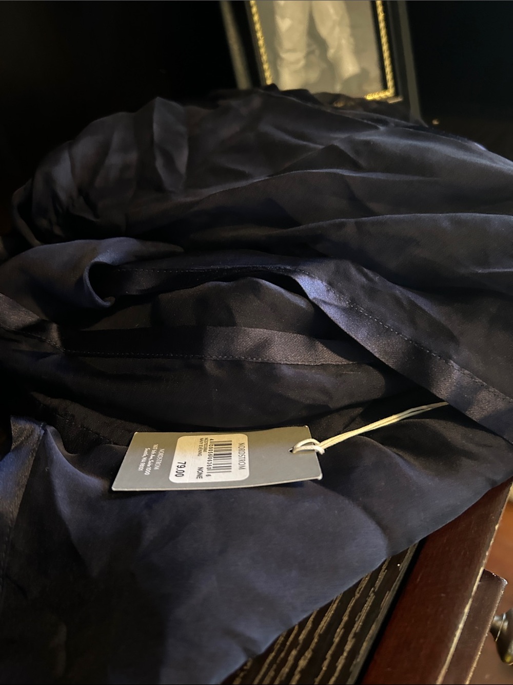 Nordstrom Navy Lightweight Draped Scarf Wrap - Picture 6 of 6